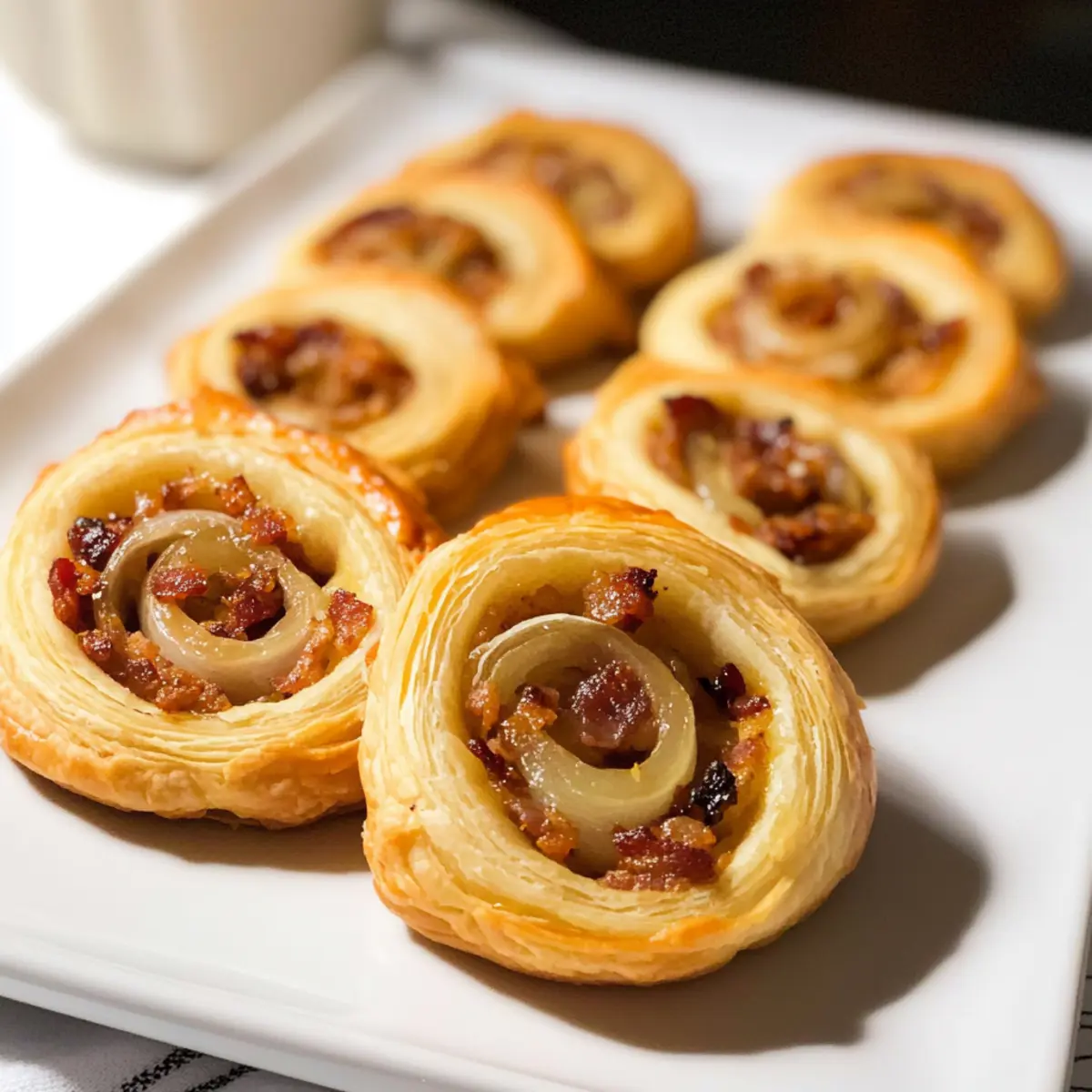 Palmiers mit Speck, Gruyère und Zwiebeln genießen