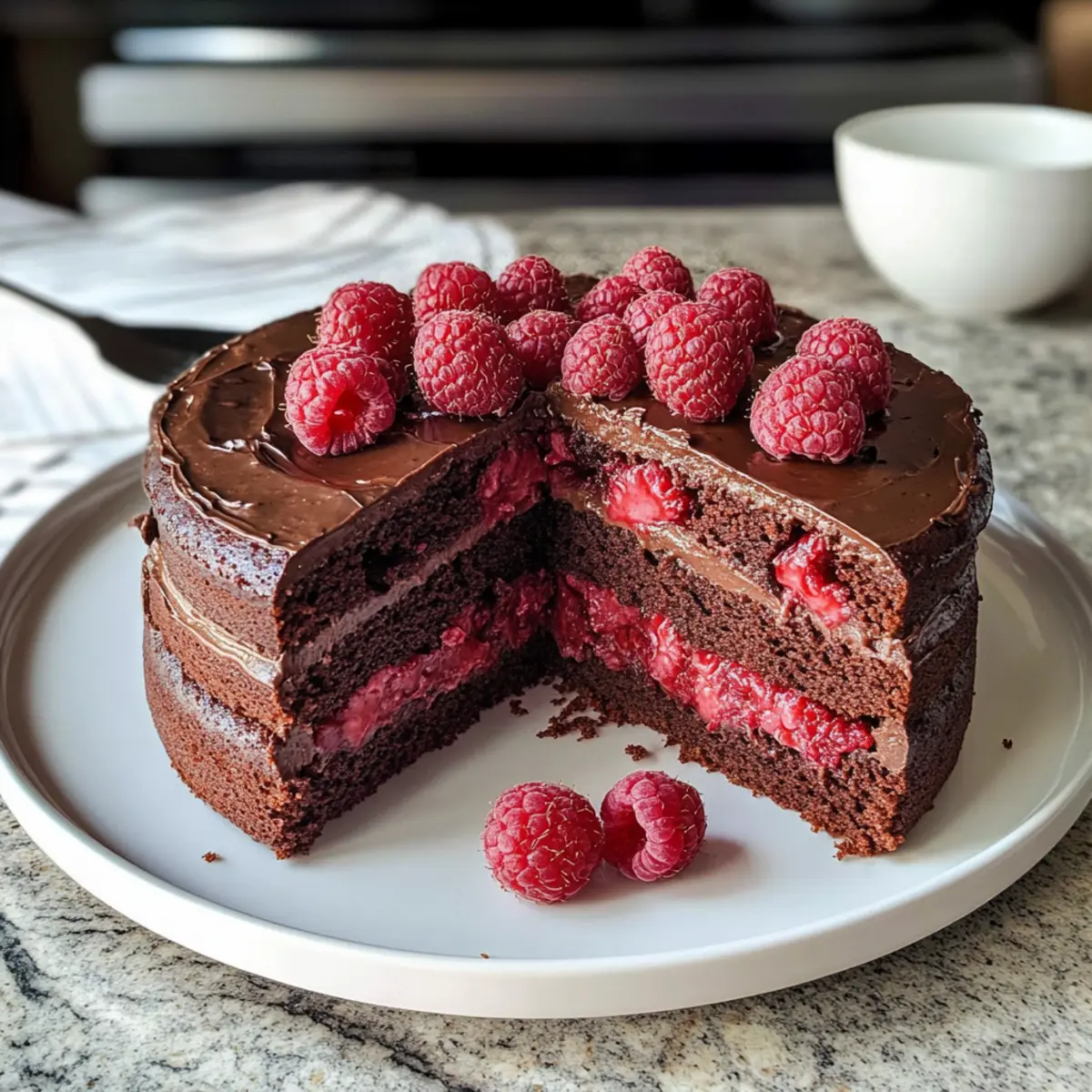 Saftiger Schokokuchen mit Himbeeren für Genießer