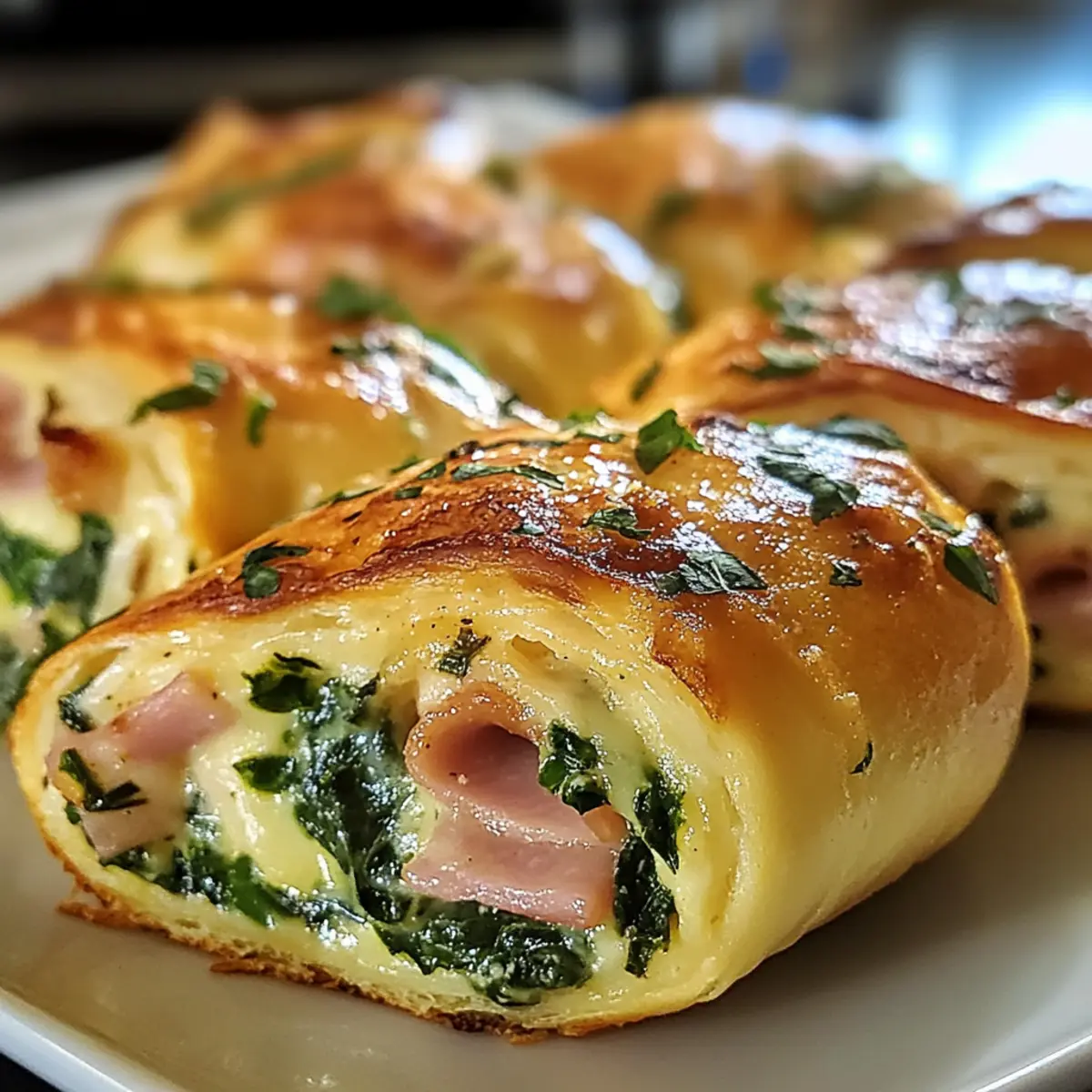 Spinat Schinken Frühstücksrollen ganz einfach selbst machen