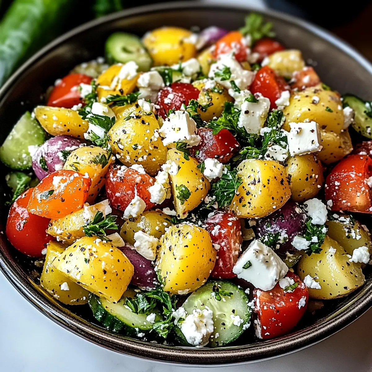 Köstlicher Kartoffelsalat mit Feta und Sumac