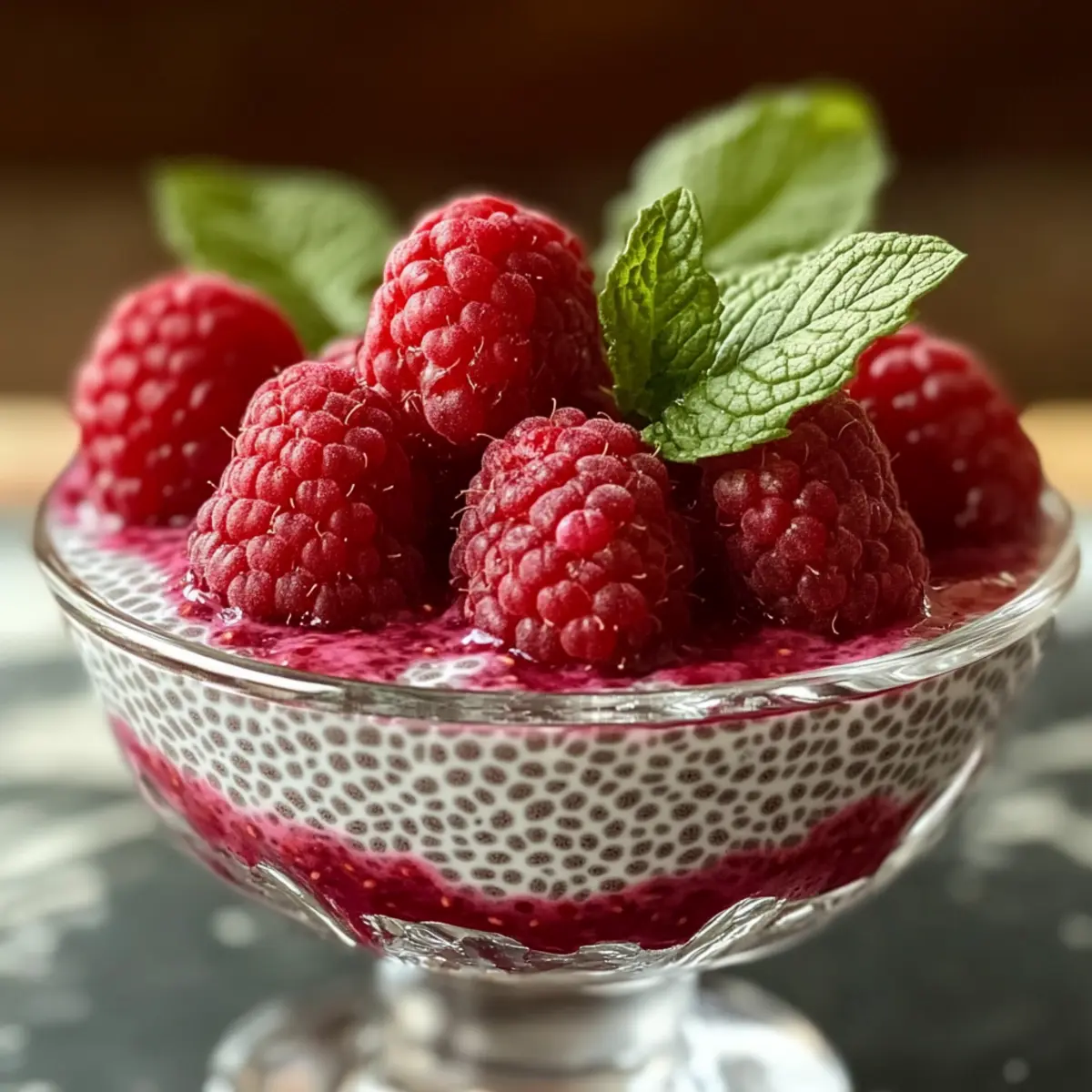 Einfache Vanille Himbeere Chia Pudding Freude