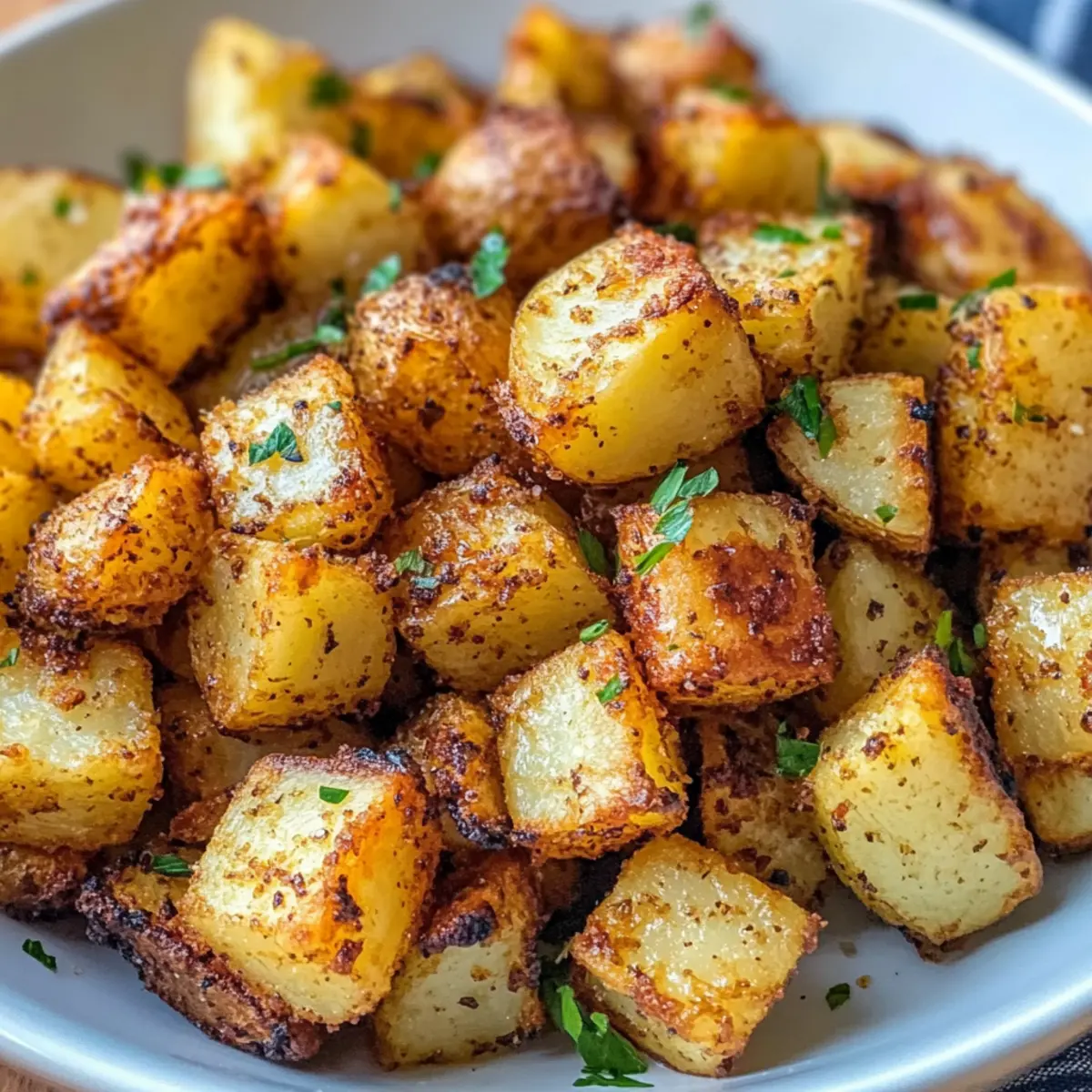 Luftfritteuse gewürfelte Kartoffeln einfach zubereitet