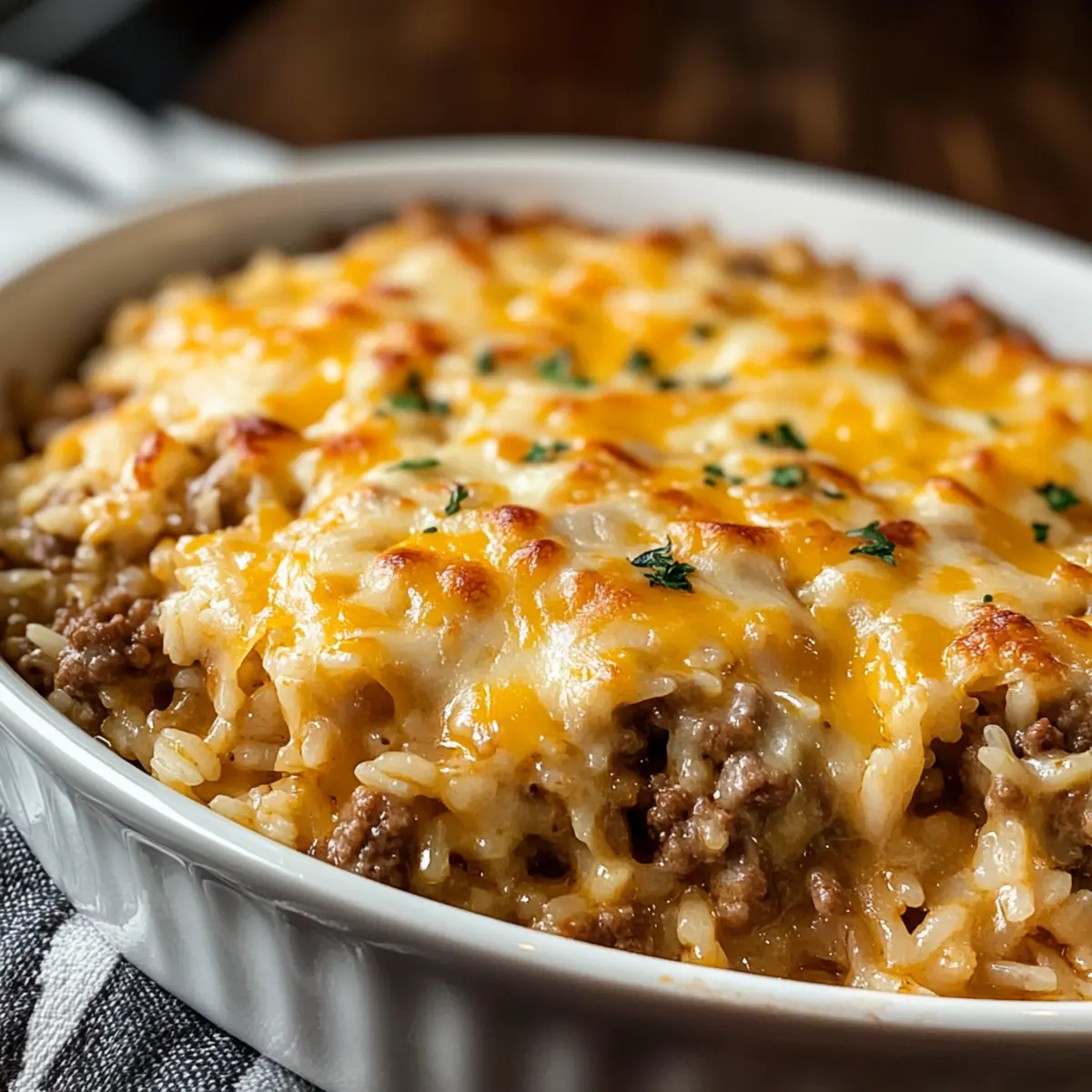 Käse-Hackfleisch- und Reisauflauf für die ganze Familie