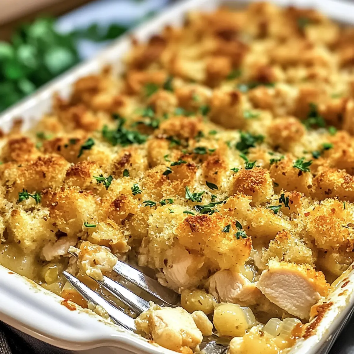 Klassischer Hühnchen- und Füllauflauf einfach gemacht