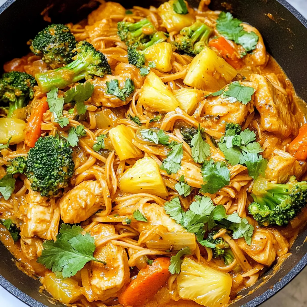 Kokosnuss-Curry-Hühnchen und Reisnudeln leicht gemacht