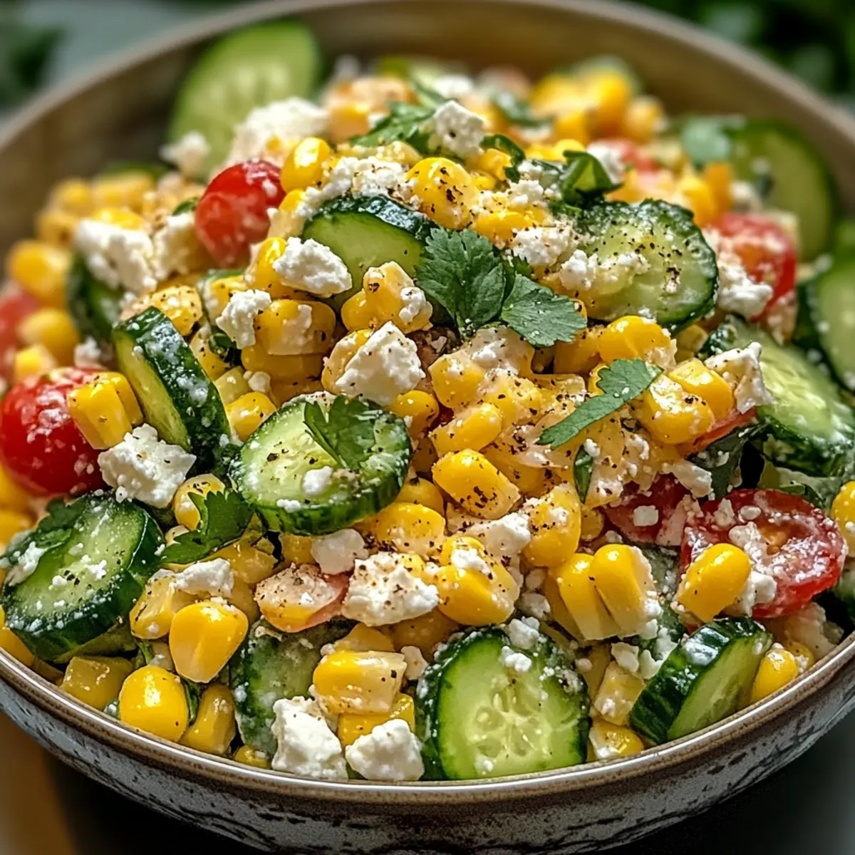 Mais cremiger Gurkensalat für den perfekten Sommer