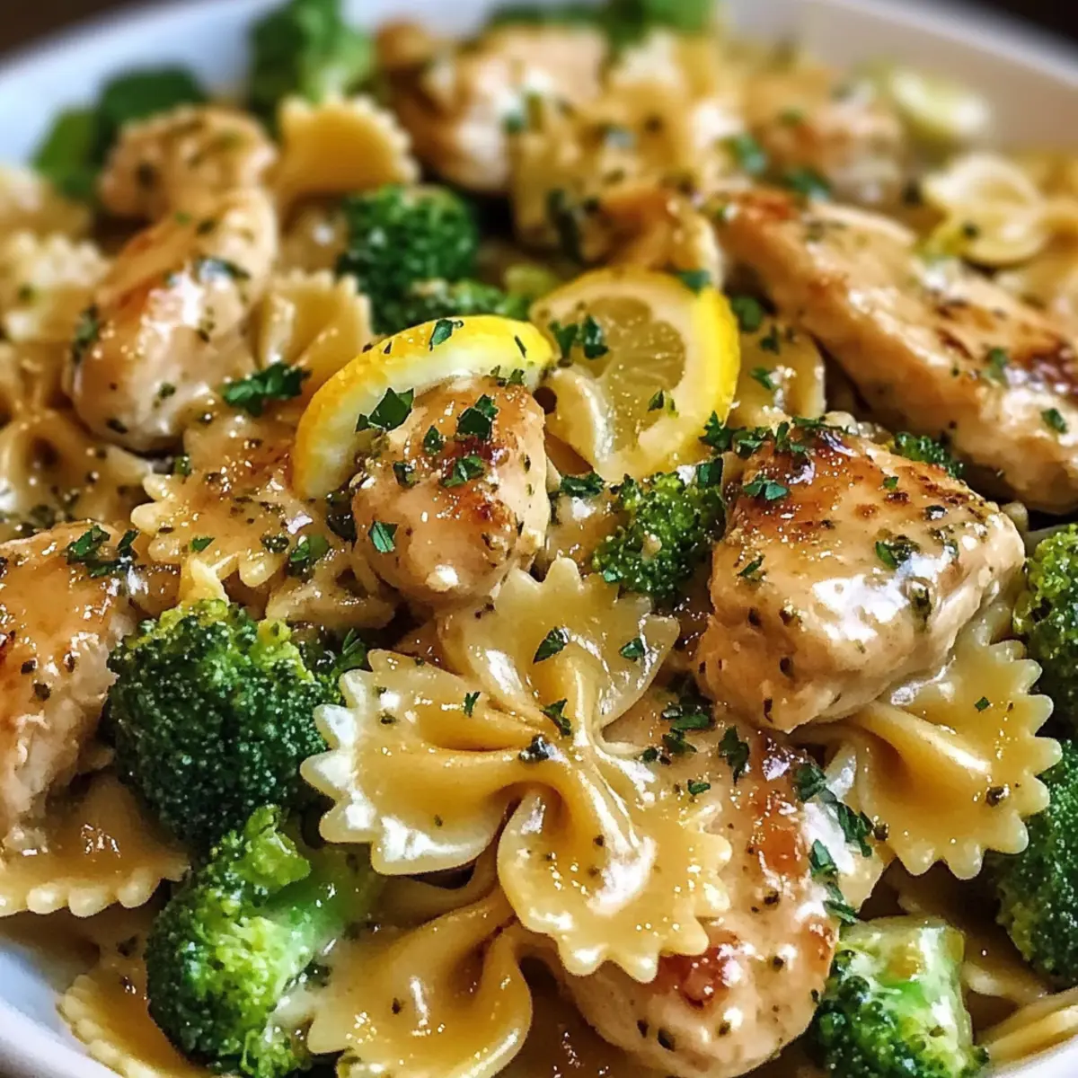 Cowboy-Butter-Zitronen-Schleifen-Hühnchen mit Brokkoli