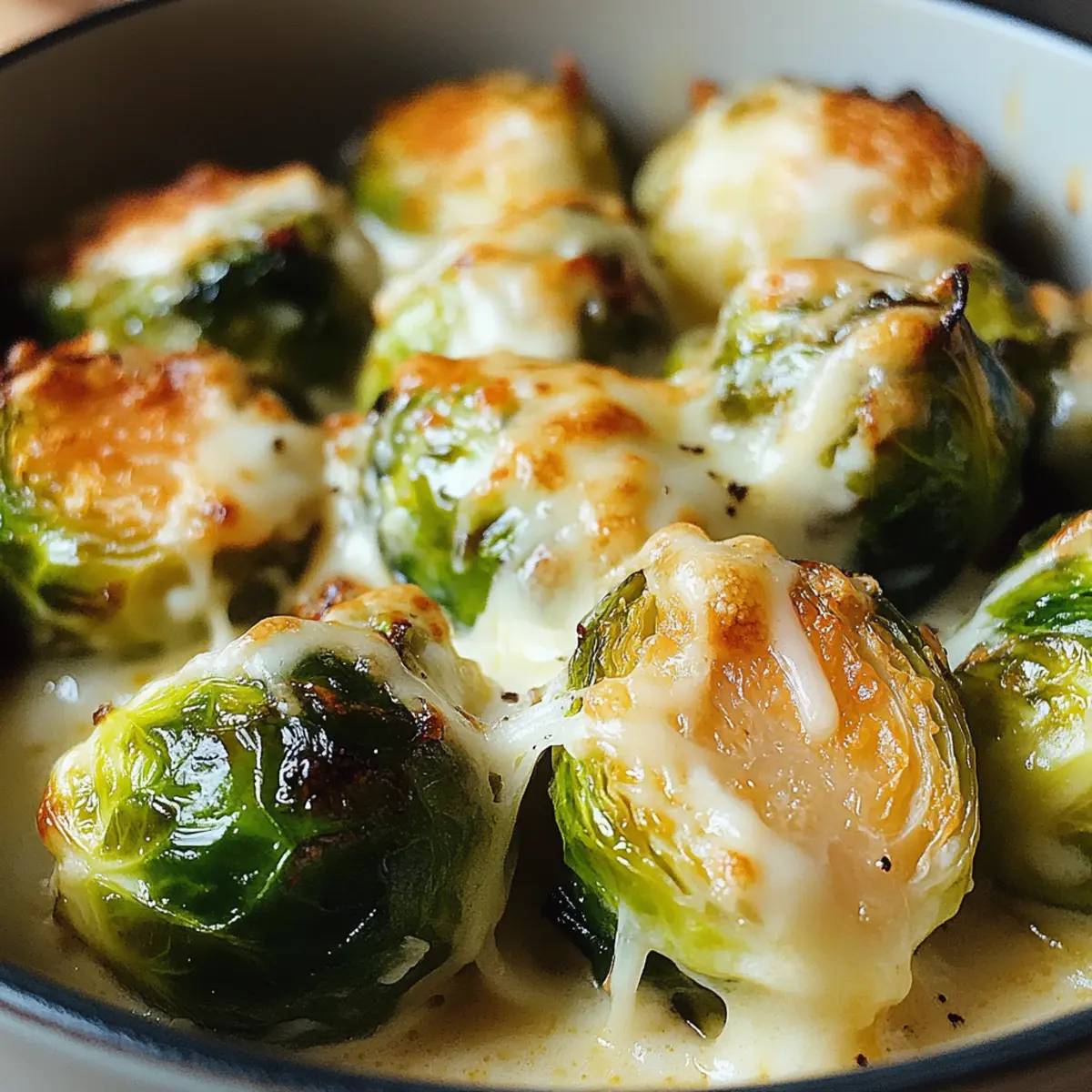 Cremiger gebackener Rosenkohl mit Parmesan