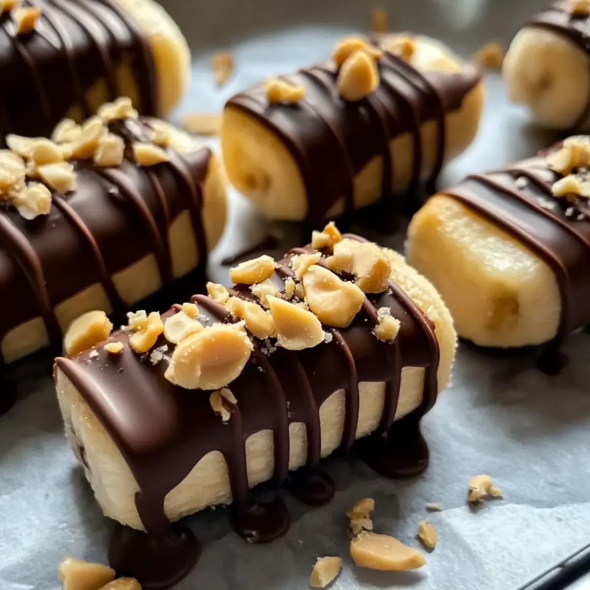 Gefrorene Bananen Snickers für gesunde Snacks