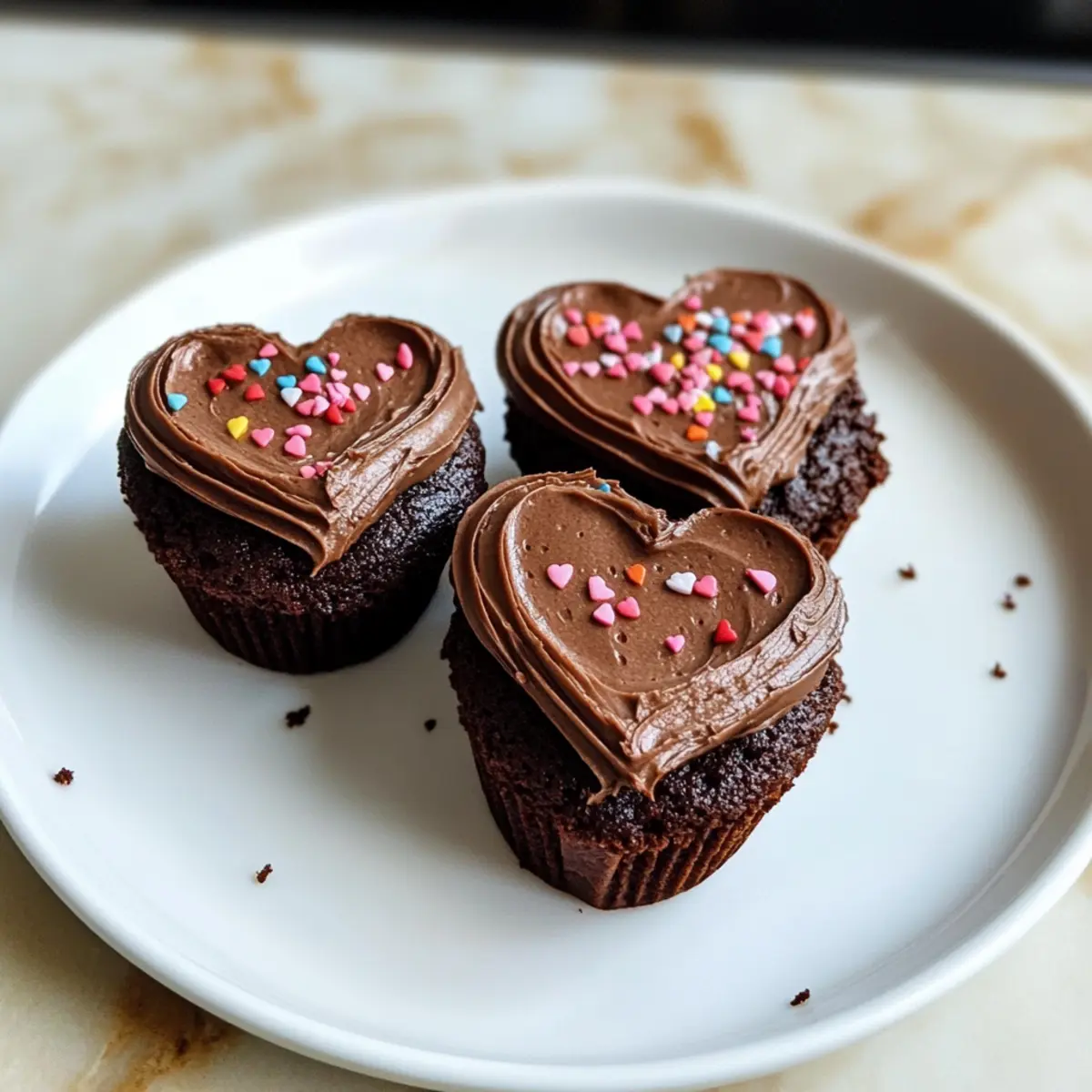 Herzförmige Schokoladen-Muffins selbst gemacht