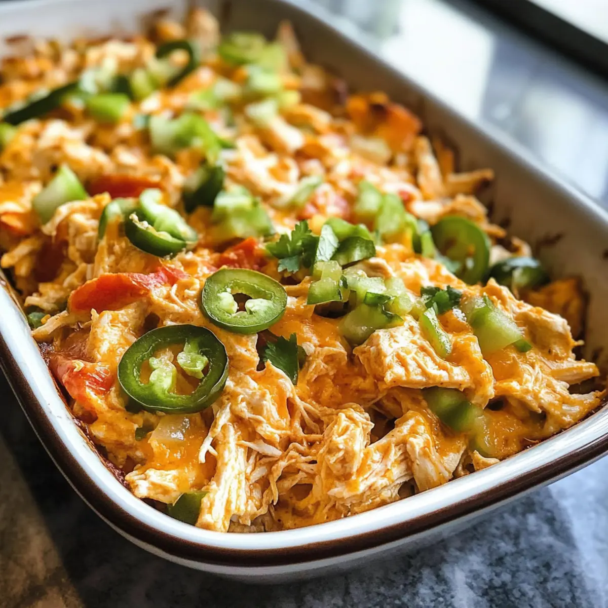 Jalapeño Buffalo Hühnchen Auflauf für gesunde Abende