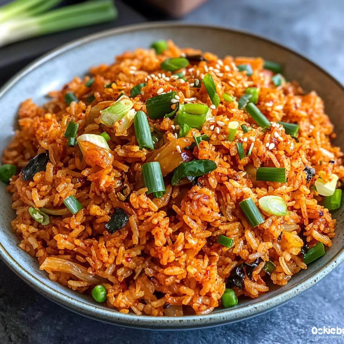 Kimchi gebratenem Reis für schnelles Abendessen