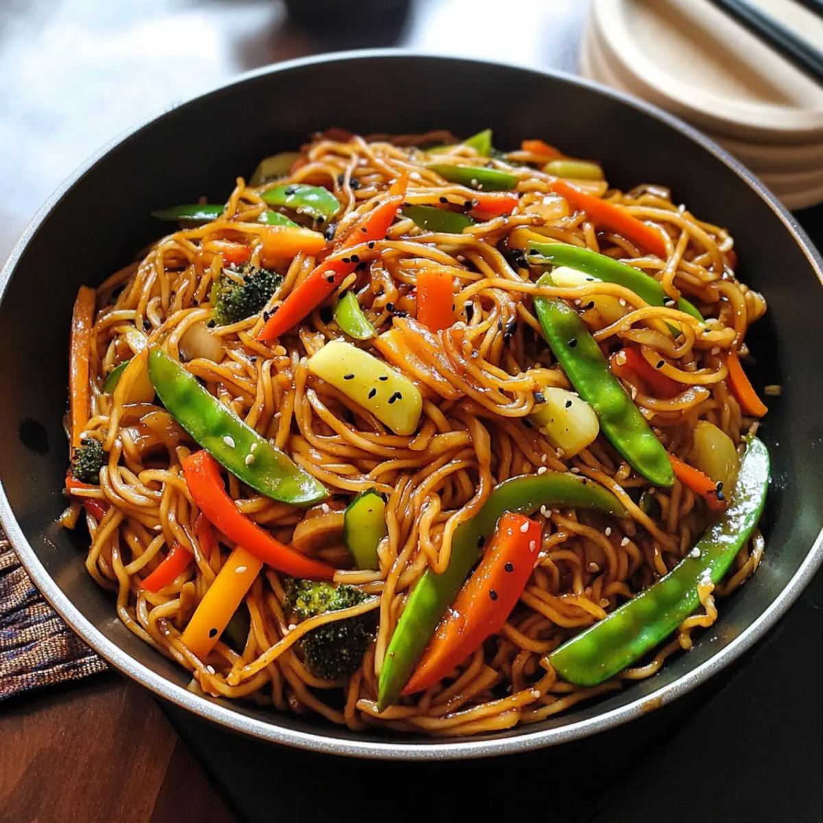 Beladene Gemüse-Lo Mein leicht gemacht
