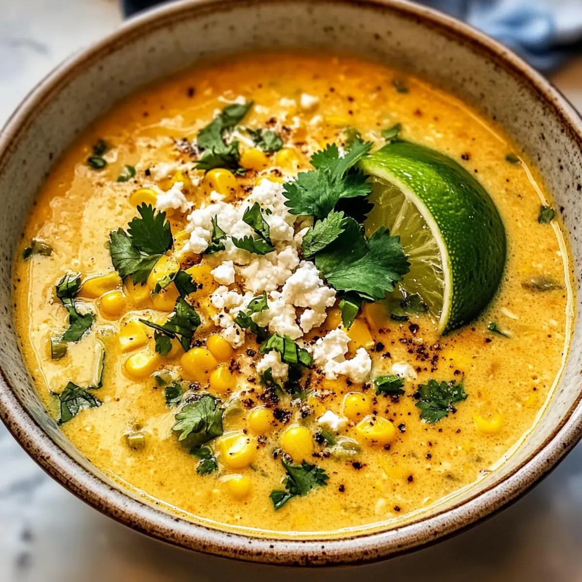 Mexikanische Straßenmais-Suppe für Feinschmecker