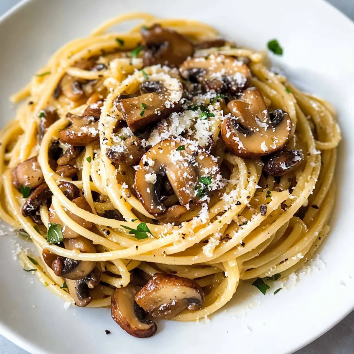 Pilz Spaghetti Aglio Olio in 15 Minuten