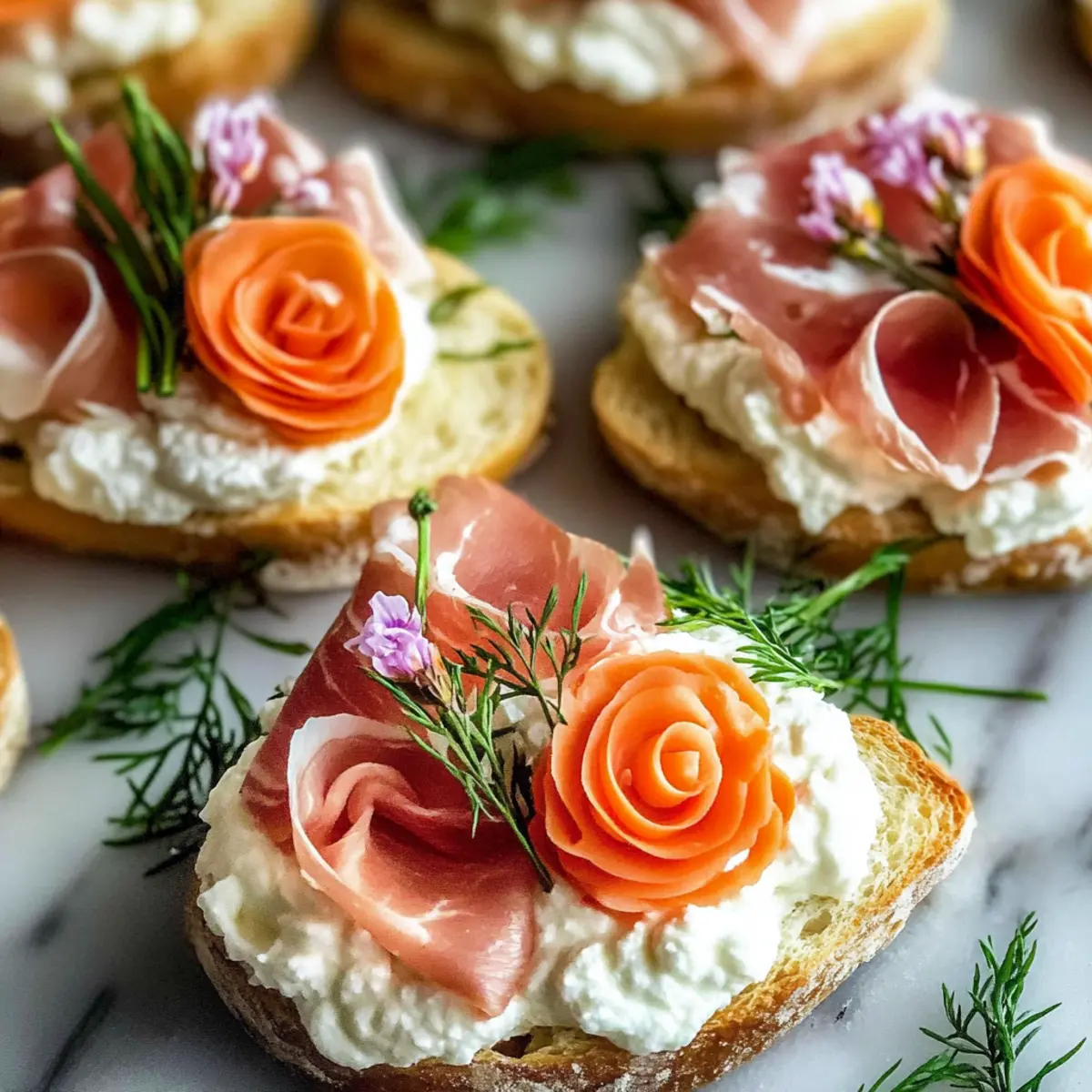 Schöne Prosciutto-Rose für Elegante Häppchen