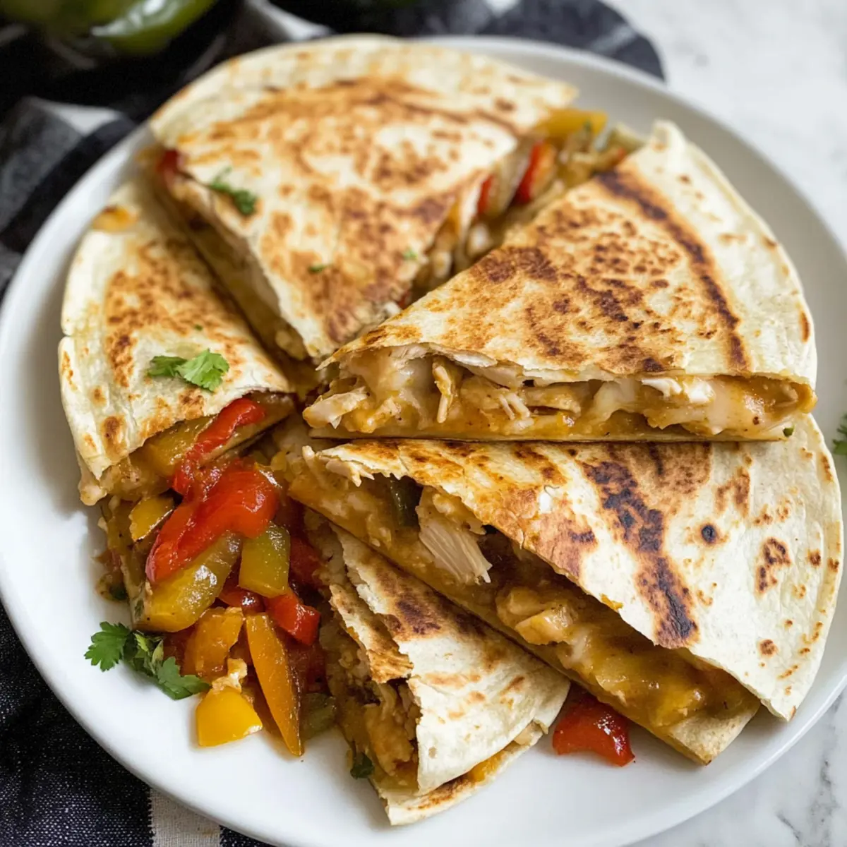 Köstliche Quesadillas mit Fajita-Hühnchen