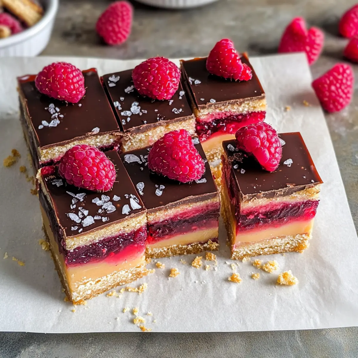 Himbeer-Karamell-Millionärs-Shortbread Genuss pur