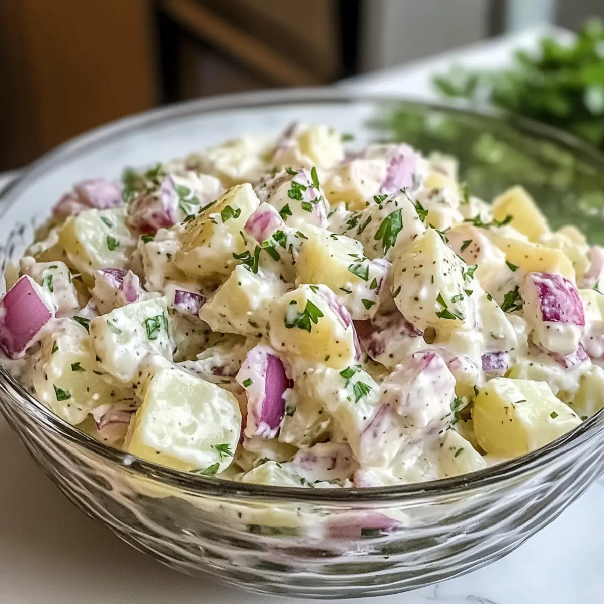 Roter Kartoffelsalat mit cremigem Dressing