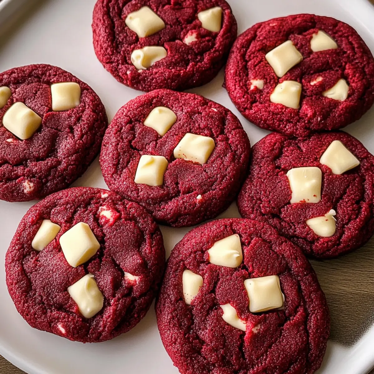 Rote Samt Kekse mit weißer Schokolade