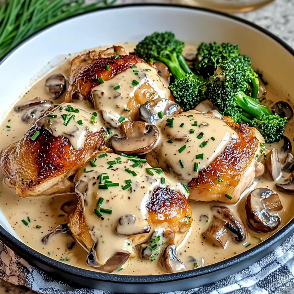 Herzhafter Pilzrahmhühnchen für Seelenwärmer