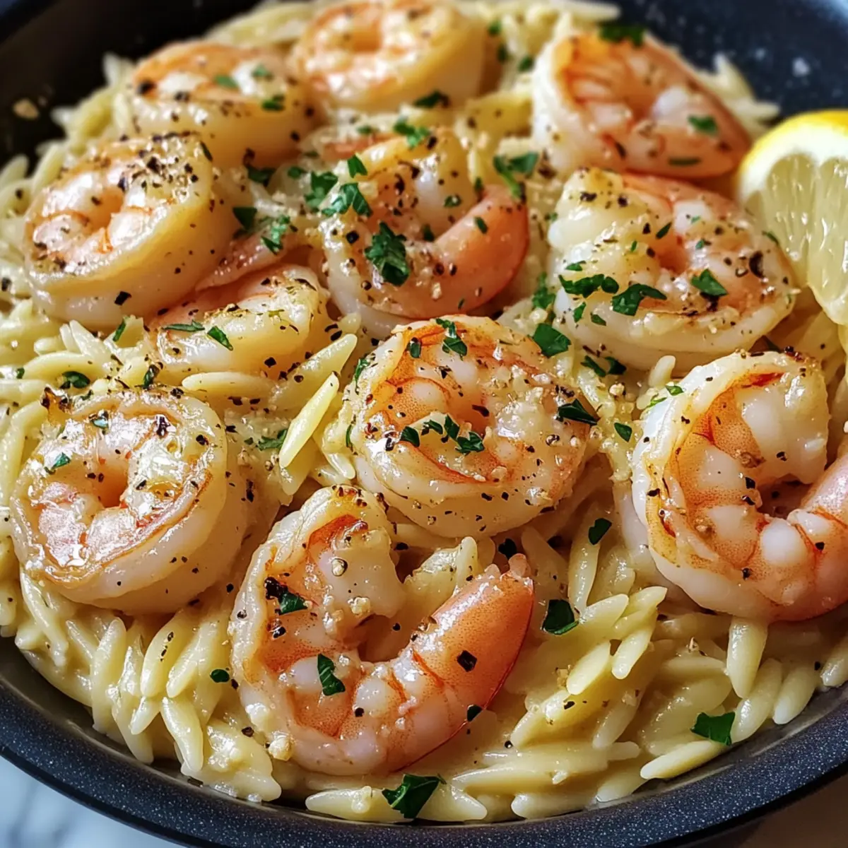 Shrimp Orzo in Zitronen-Knoblauch-Sauce schnell gemacht