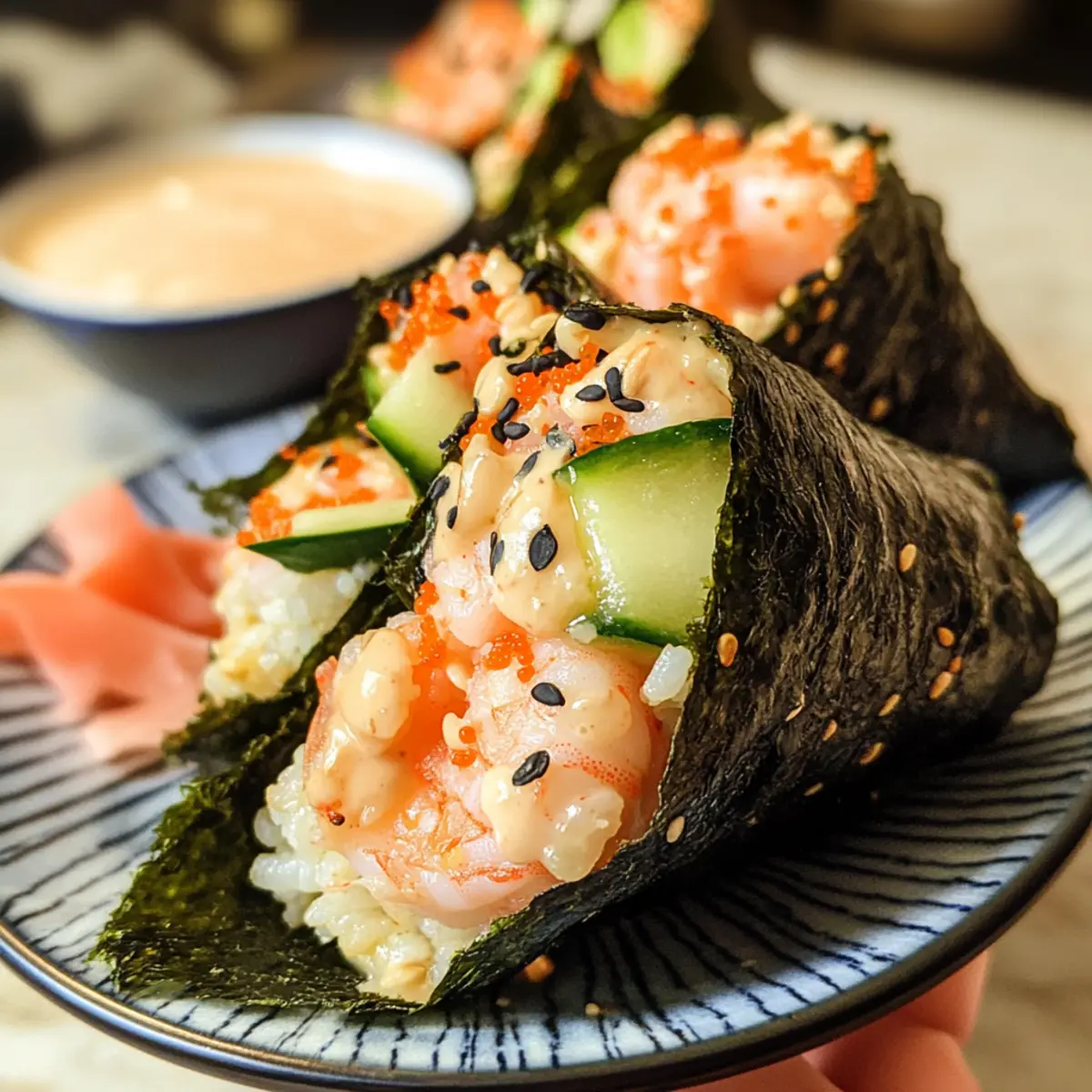 Scharfe Garnelen Sushi Handrolle leicht gemacht