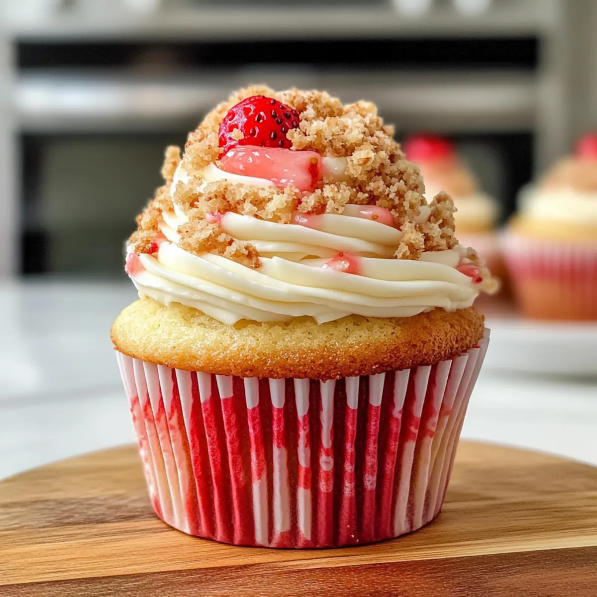 Erdbeer Crunch Cupcakes für den nostalgischen Genuss