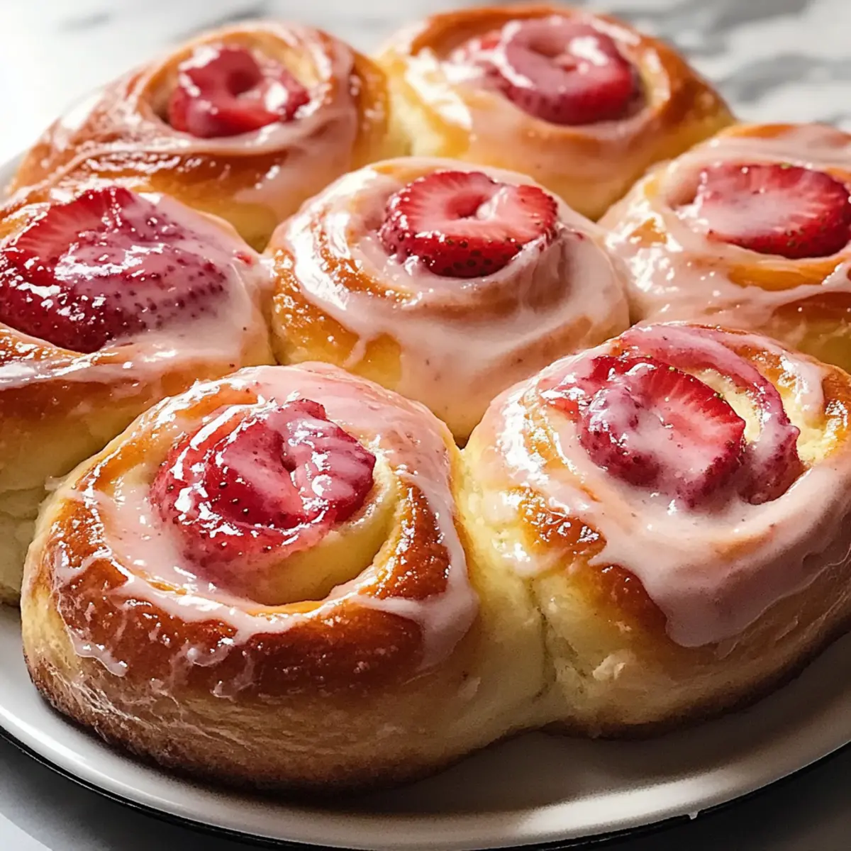 Erdbeer-Süßbrötchen mit Frischkäsefüllung