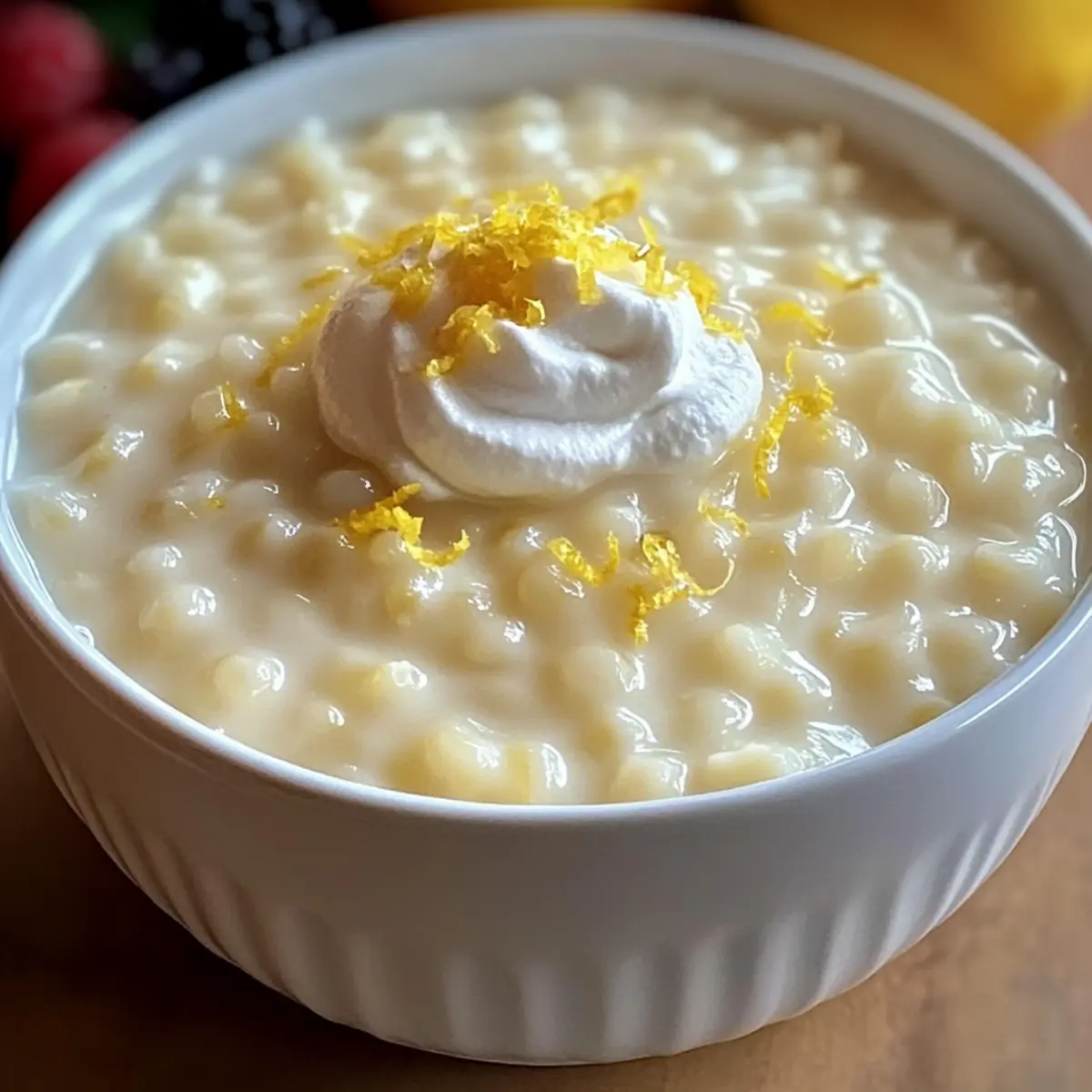 Tapioka-Pudding mit Vanille und Zitronenfrische