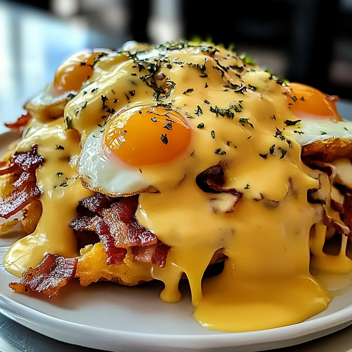 Ultimative Frühstücks-Poutine mit samtiger Sauce Hollandaise