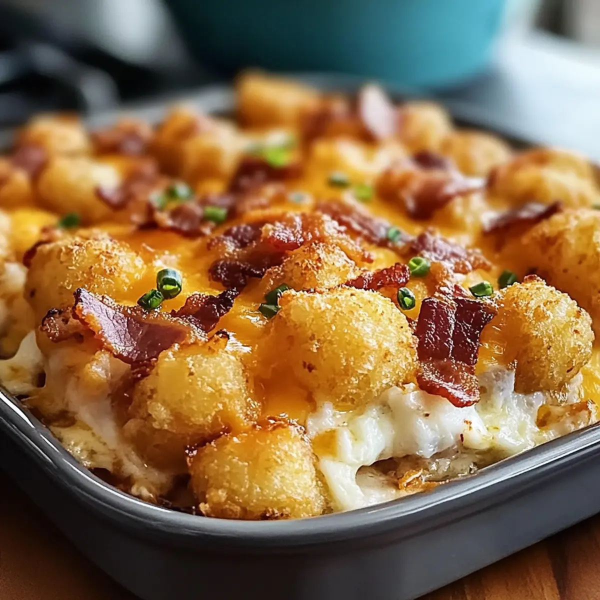 Speck und Ei Tater Tot Auflauf für jeden Tag