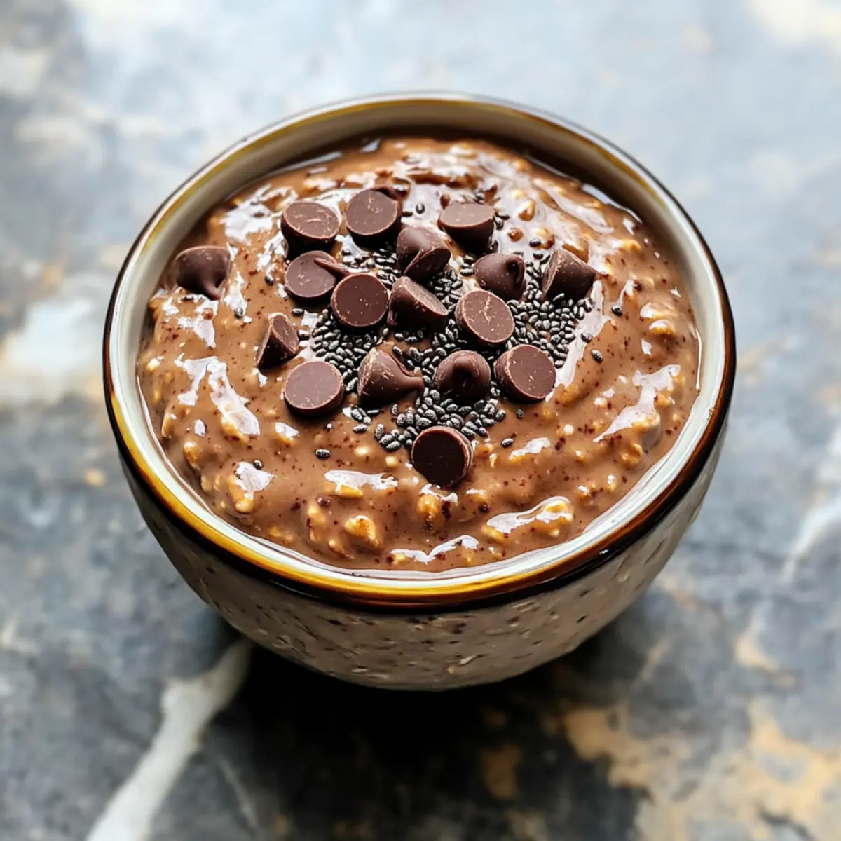 Brownie-Teig Übernacht-Haferflocken für Schokoladenliebhaber