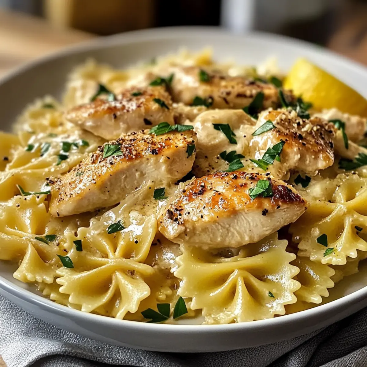 Hähnchen Piccata Pasta für schnelle Freude
