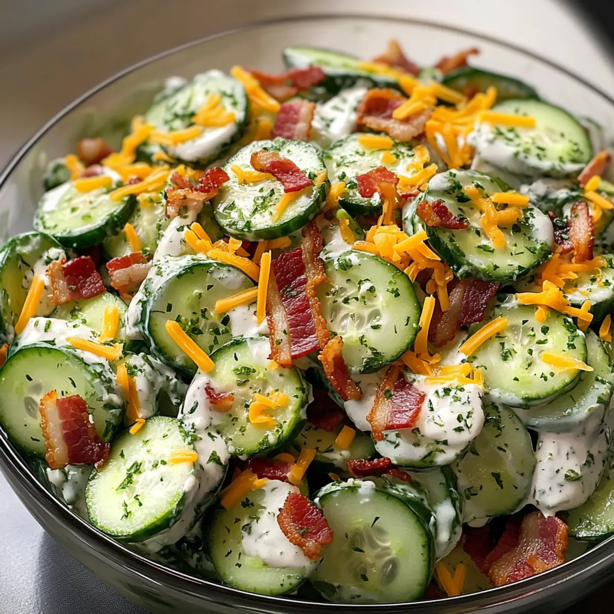 Klassischer Gurken Ranch Crack Salat in 10 Minuten