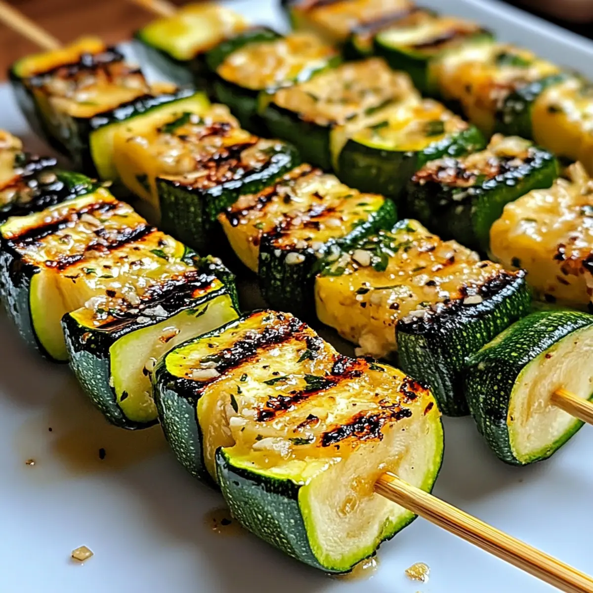 Knoblauchbutter-Zucchini-Spieße für den Sommergenuss