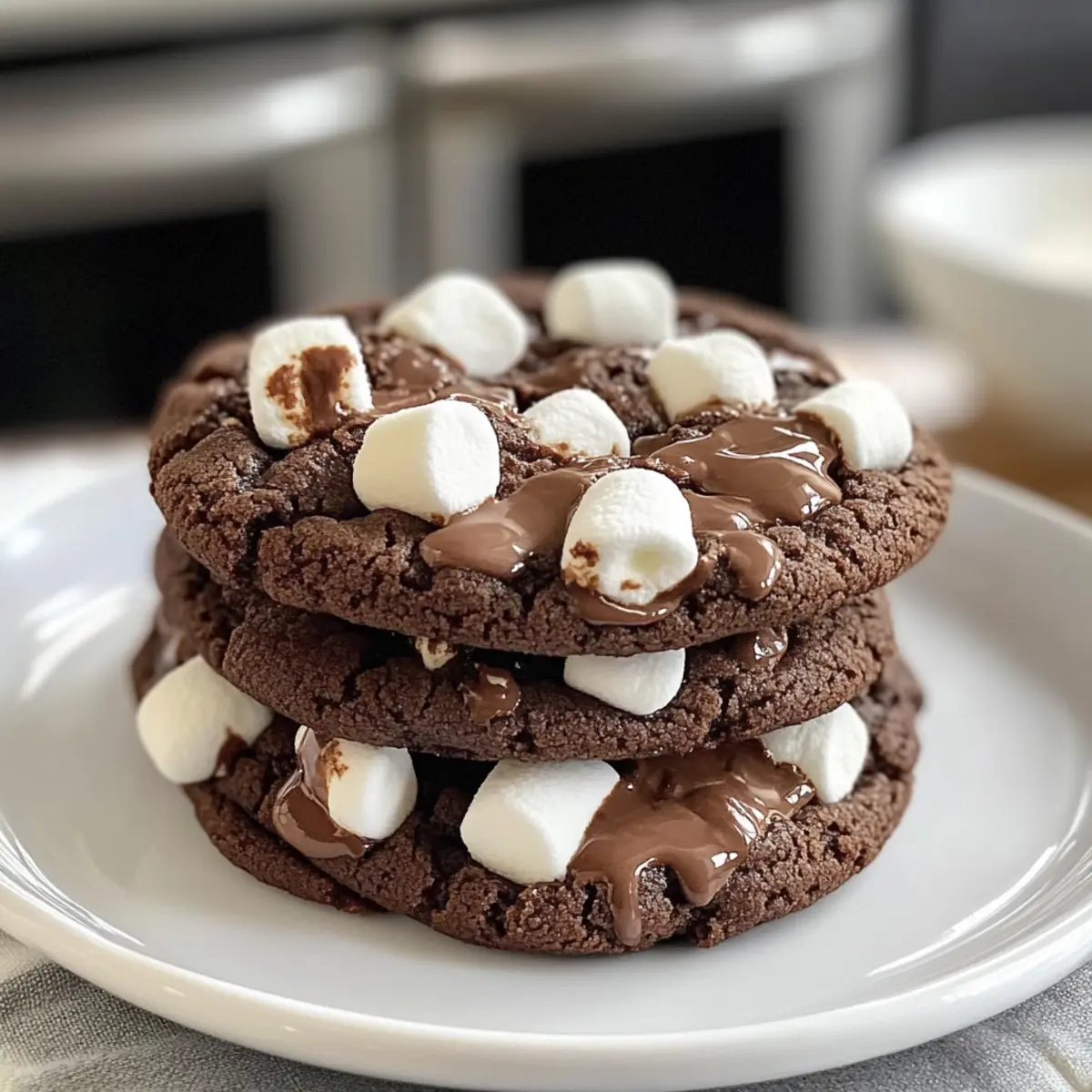 Heiße Schokoladenkekse mit weichen Marshmallows