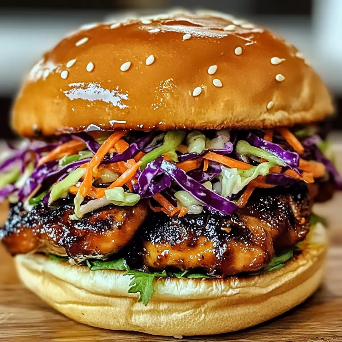 Koreanisches BBQ Hähnchen Sandwich mit Slaw Genuss