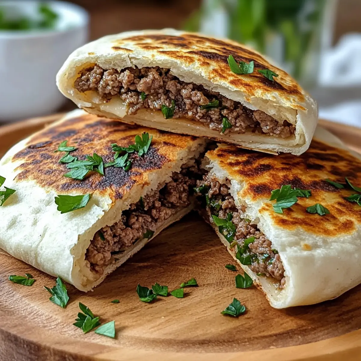 Libanesische Arayes: Knusprige Fleisch-Pitas zuhause