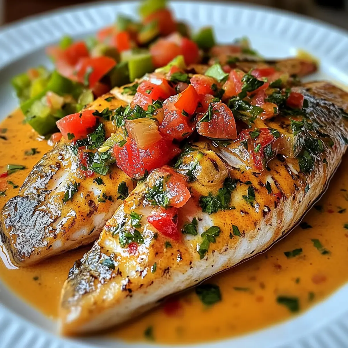 Rotbarsch mit cremiger kreolischer Soße genießen