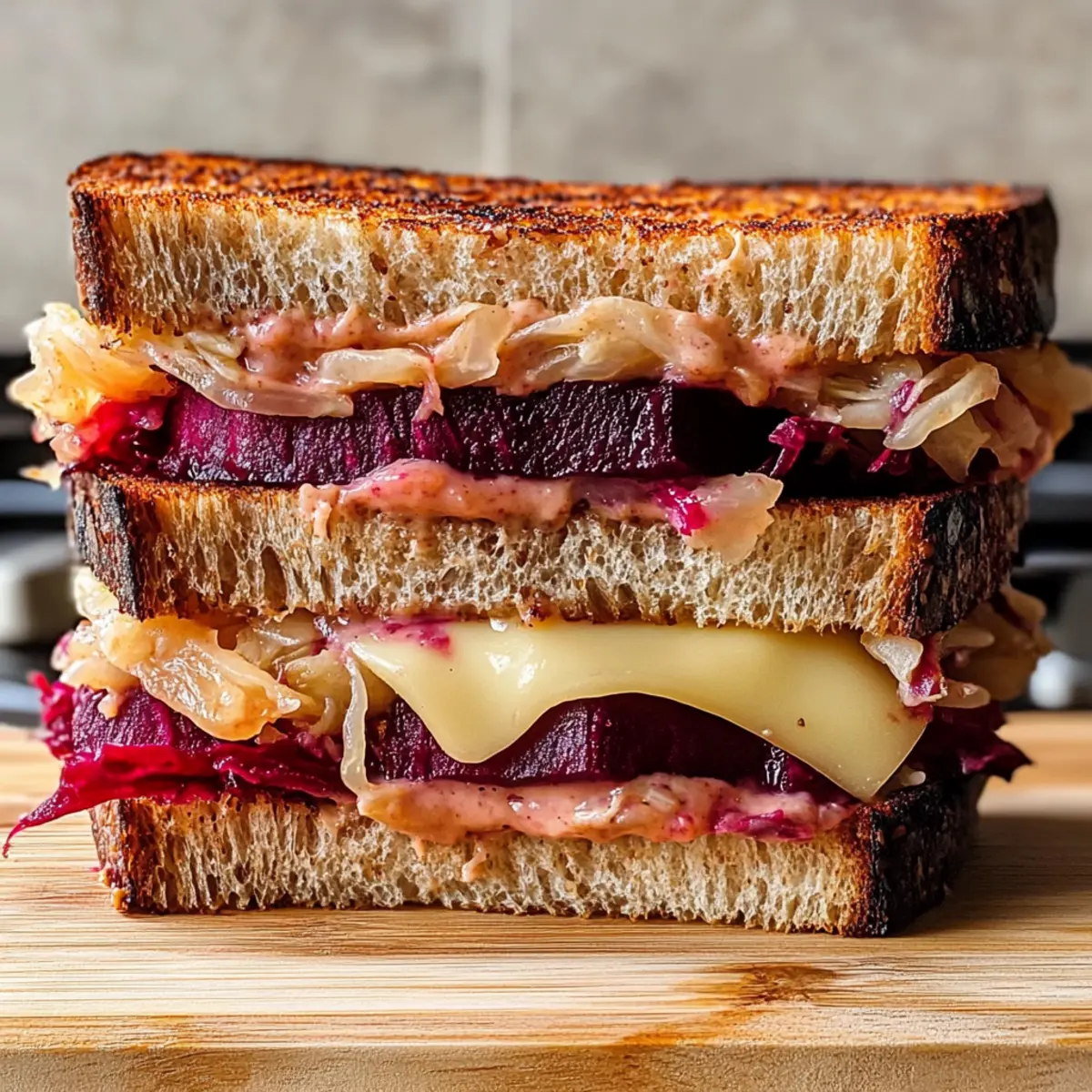 Vegetarisches Reuben-Sandwich: Genuss Pur