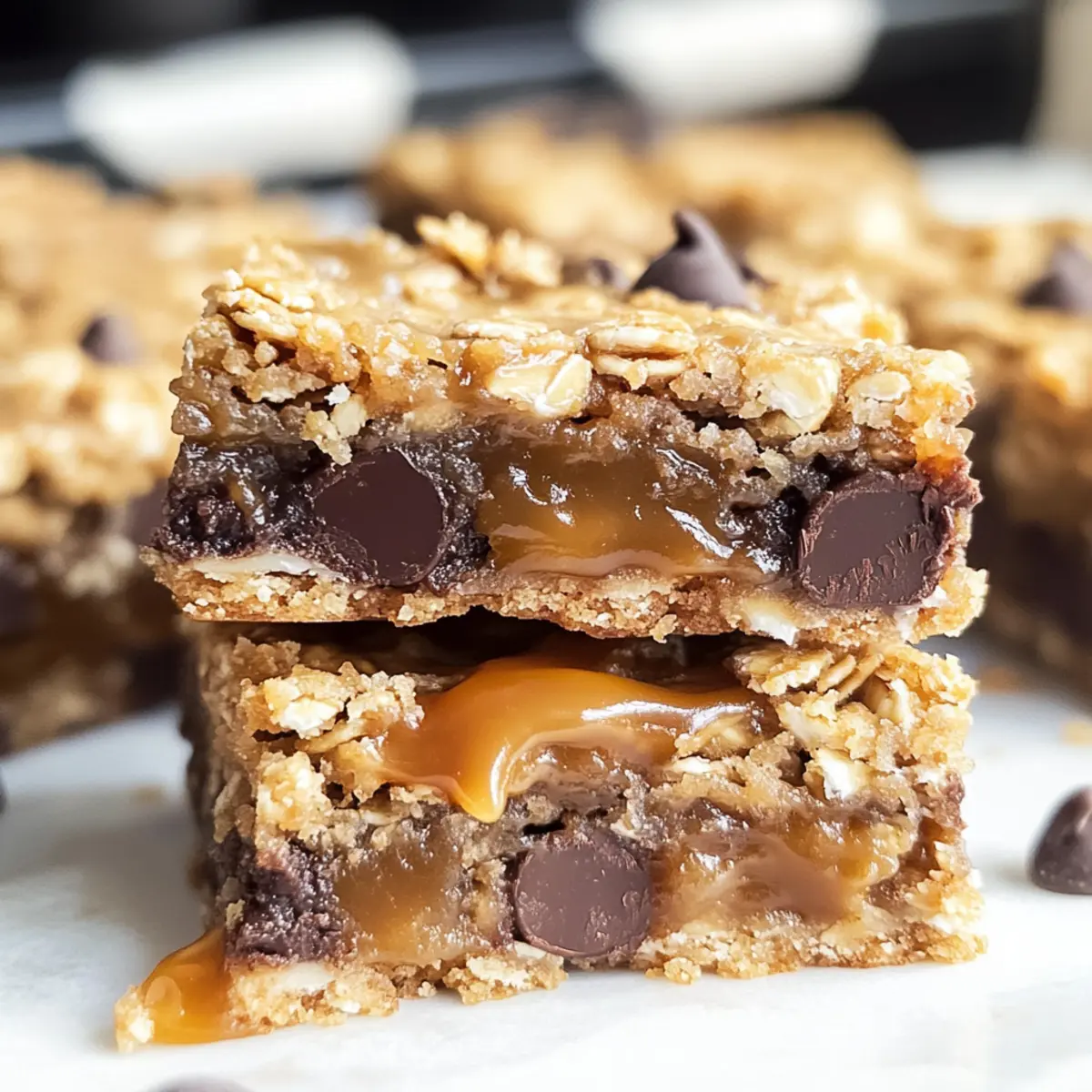 Gesalzene Karamell Schokoladenstückchen Haferkeks Riegel