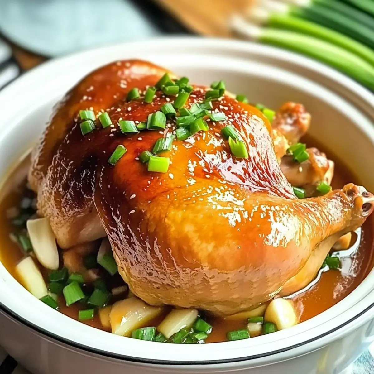 Sojasauce Hähnchen mit Reis im Reiskocher