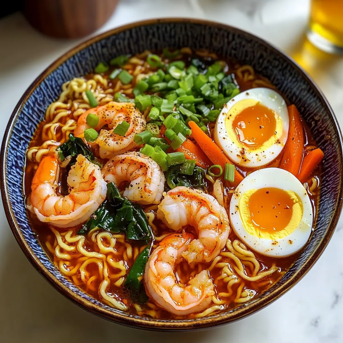 Scharfe Garnelen-Ramen-Nudeln für gemütliche Abende