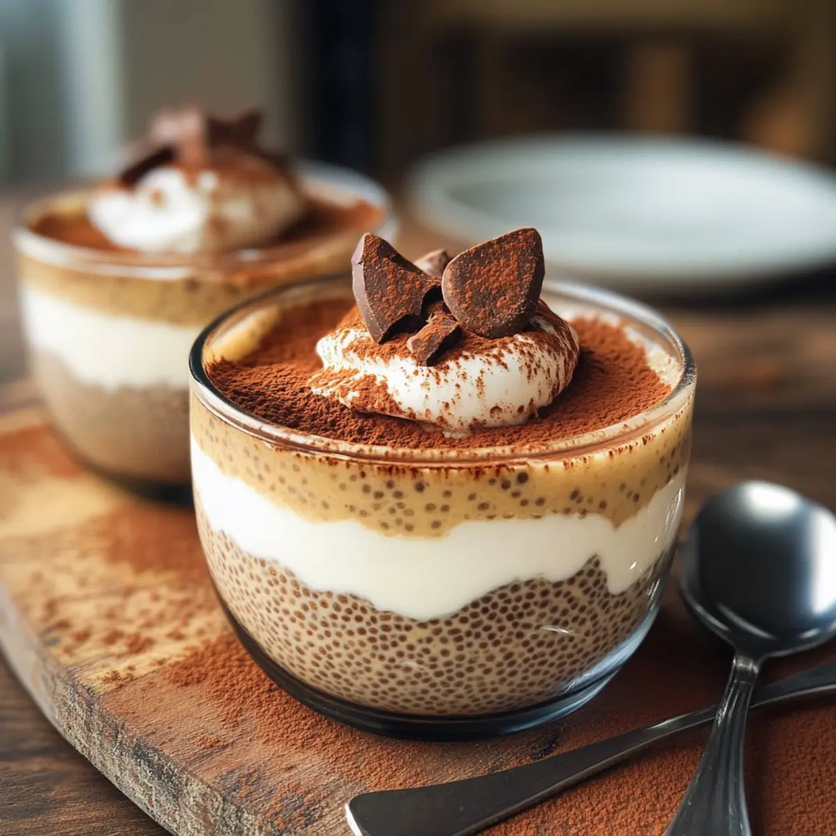 Tiramisu Chia Pudding mit Griechischem Joghurt Rezept