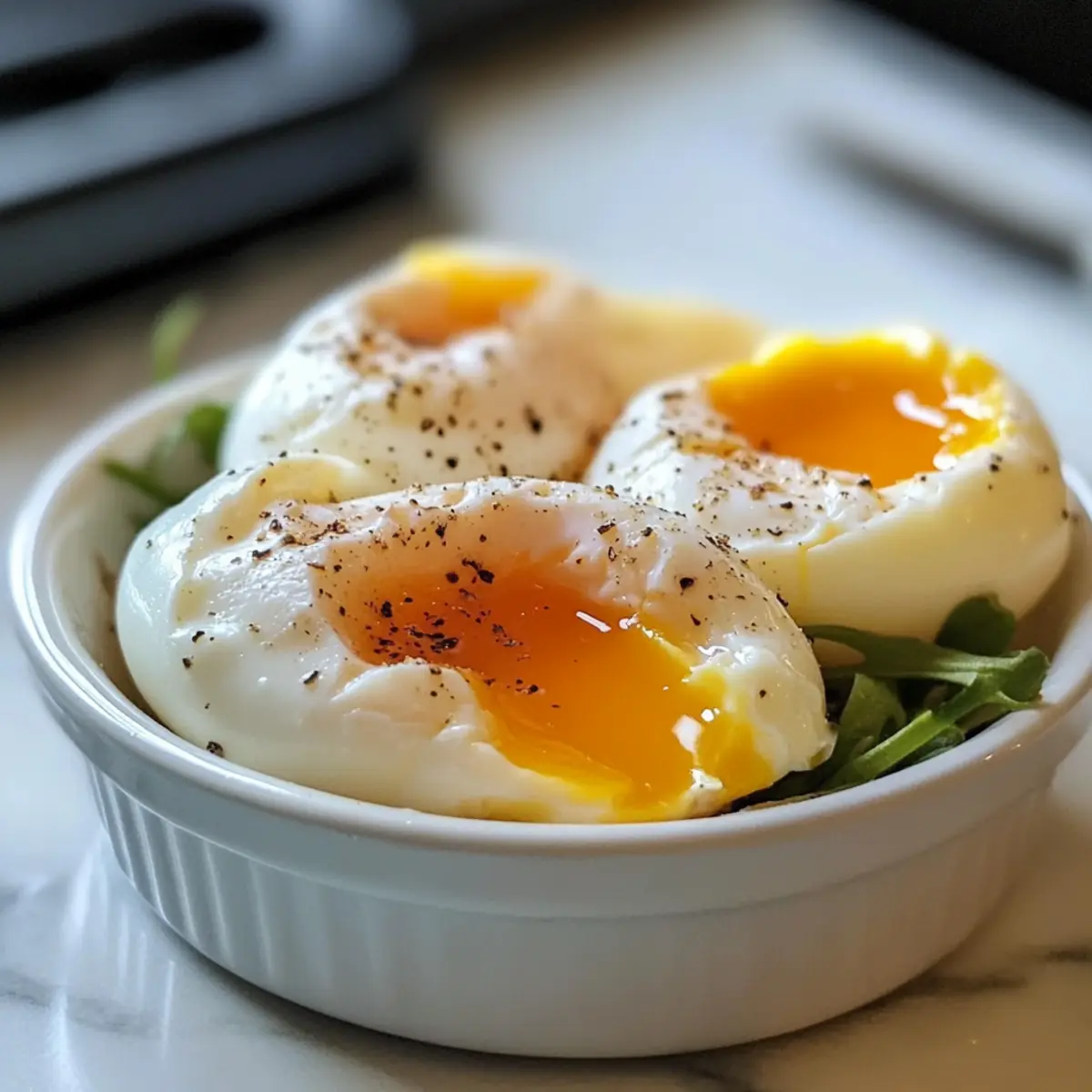 Air Fryer Pochierte Eier Rezept in nur 6 Minuten