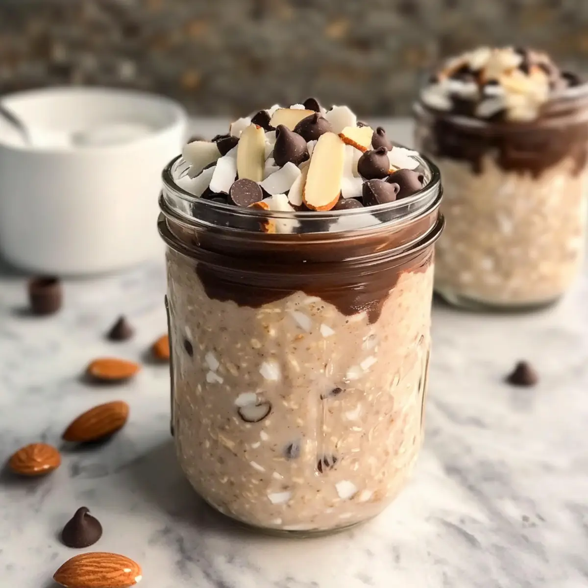 Mandel Freude Übernacht Haferflocken für dein Frühstück