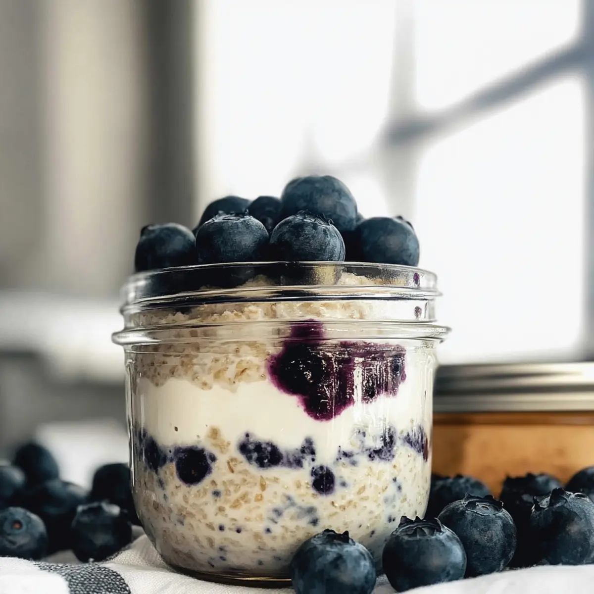 Blaubeer Cheesecake Übernacht Haferflocken Rezept