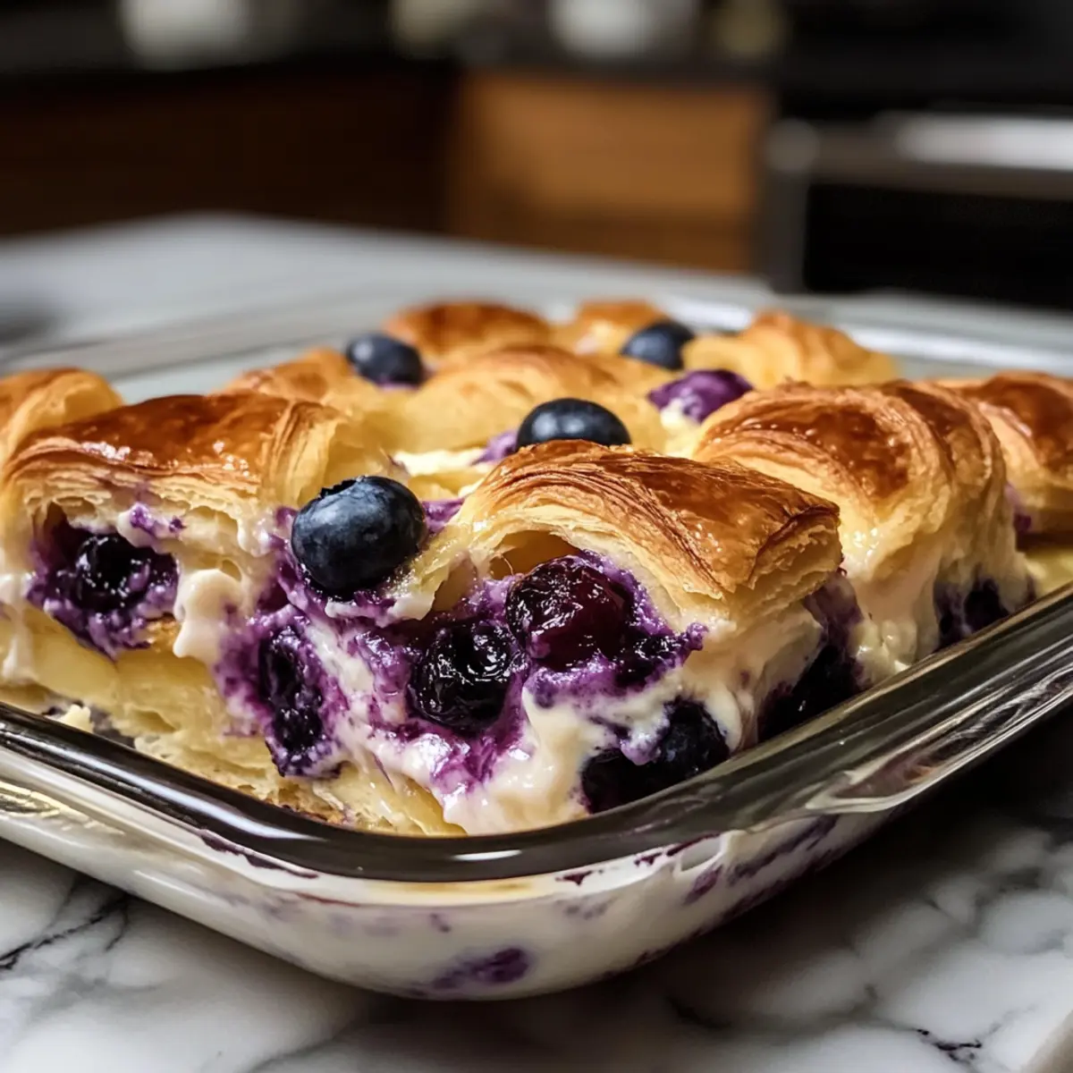 Blaubeer-Frischkäse-Croissant-Auflauf für dein Brunch