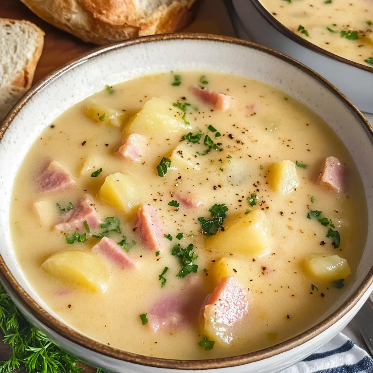 Käse-Schinken-Kartoffelsuppe für kalte Tage